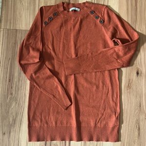 Burnt orange sweater with button details